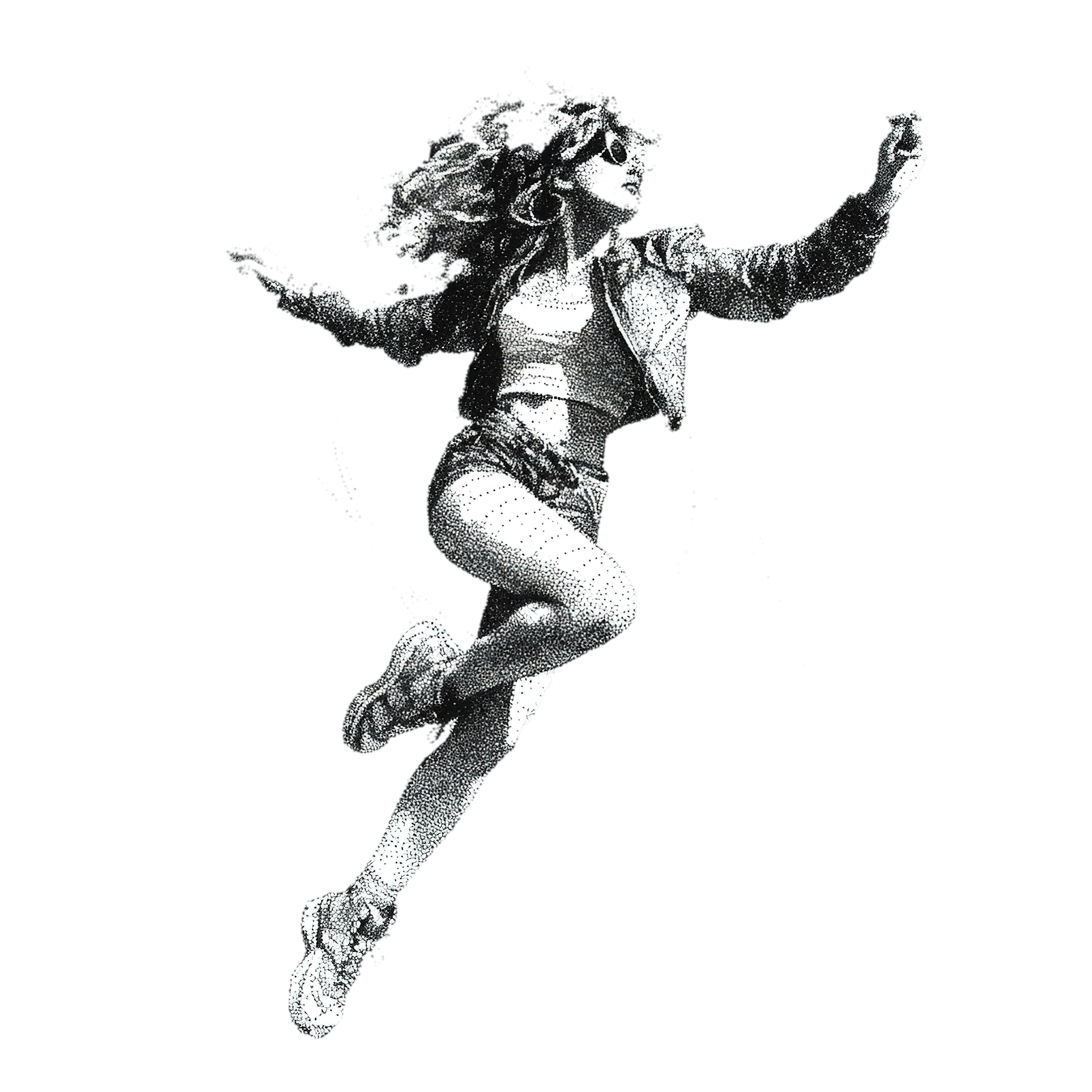 Dancing woman artwork for Hotties Love House